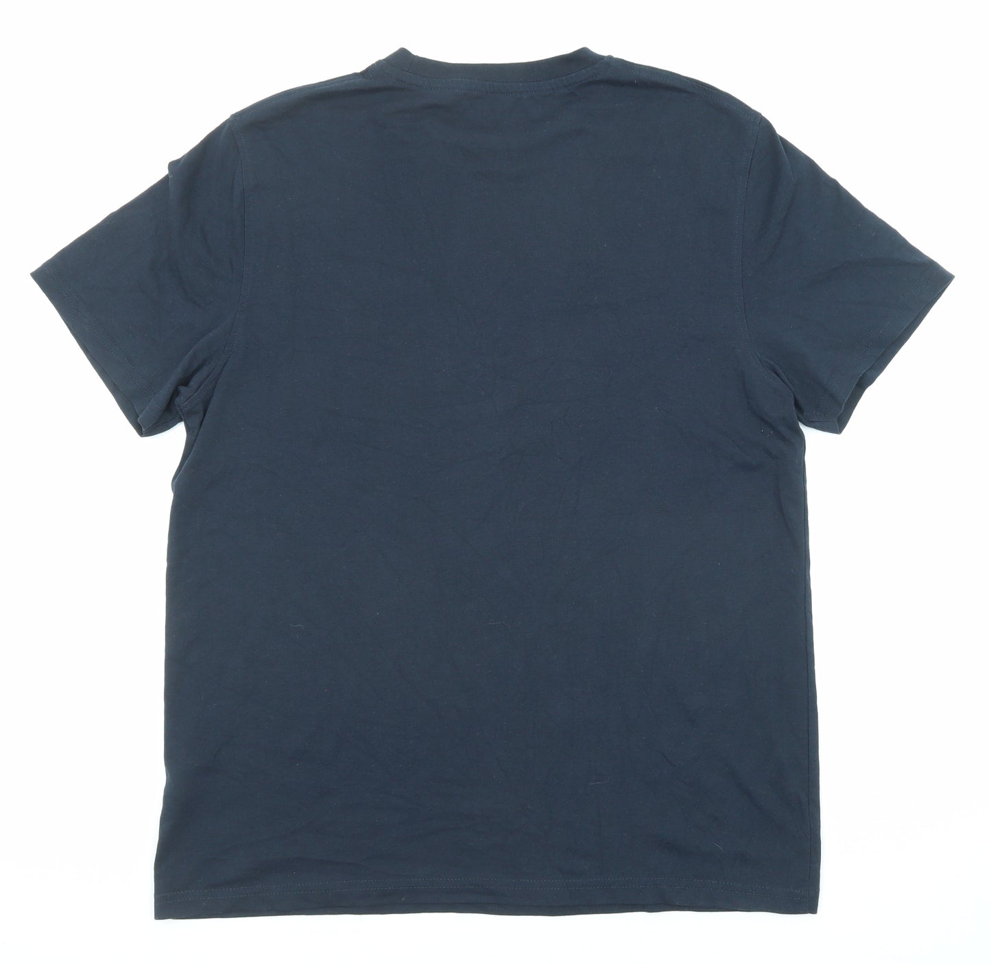 Mountain Warehouse Mens Blue Cotton T-Shirt Size M Crew Neck