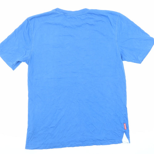 Slazenger Mens Blue Cotton T-Shirt Size M Crew Neck