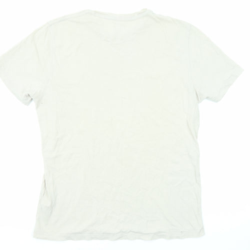AllSaints Mens Grey Cotton T-Shirt Size L Crew Neck