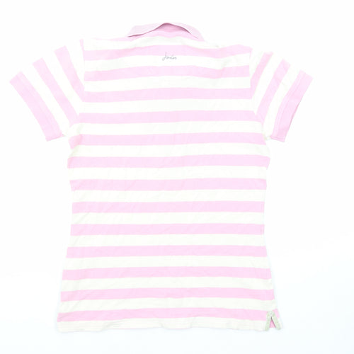 Joules Womens Purple Striped Cotton Basic Polo Size 14 Collared