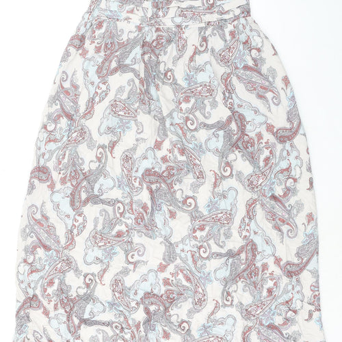 M&Co Womens Grey Paisley Viscose A-Line Skirt Size 12