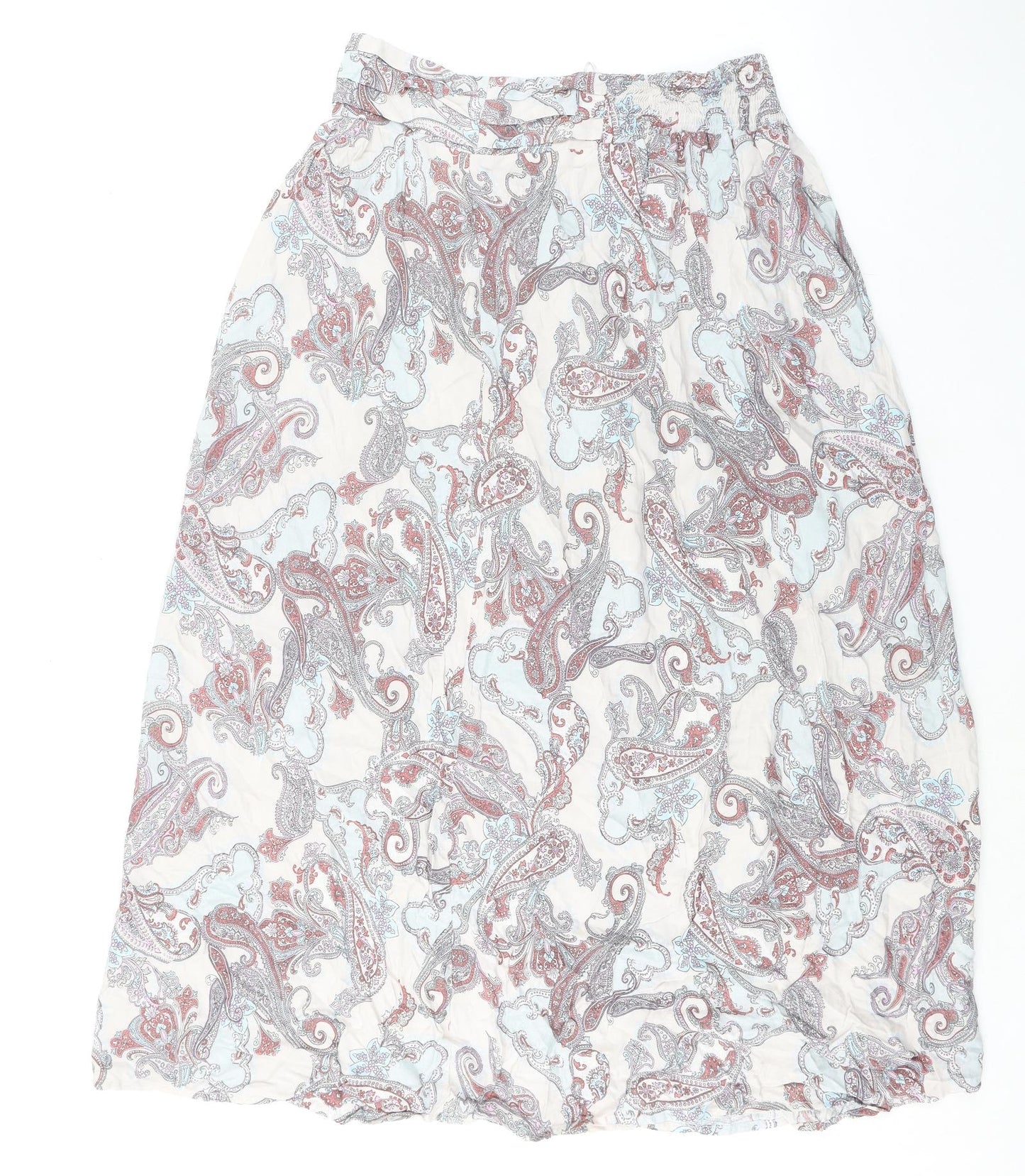 M&Co Womens Grey Paisley Viscose A-Line Skirt Size 12