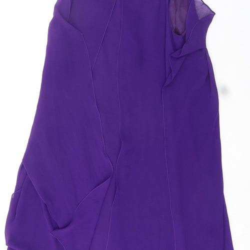 Mei Mei Womens Purple Polyester Shift Size 14 V-Neck Pullover