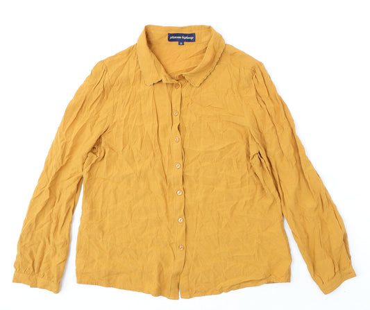 Princess Highway Womens Yellow Viscose Basic Button-Up Size 10 Collared