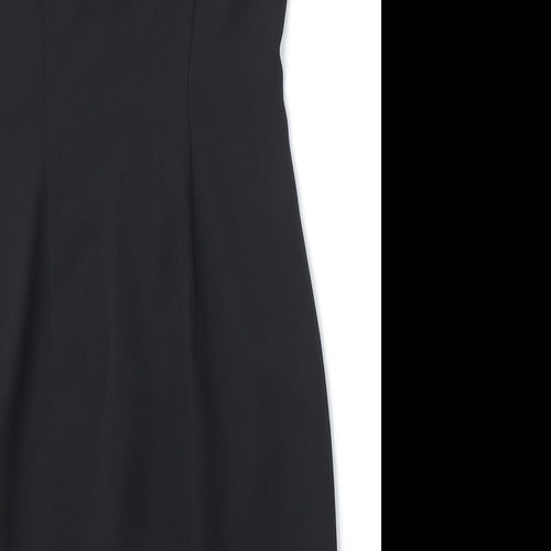 Principles Womens Black Polyester Slip Dress Size 12 Square Neck Zip