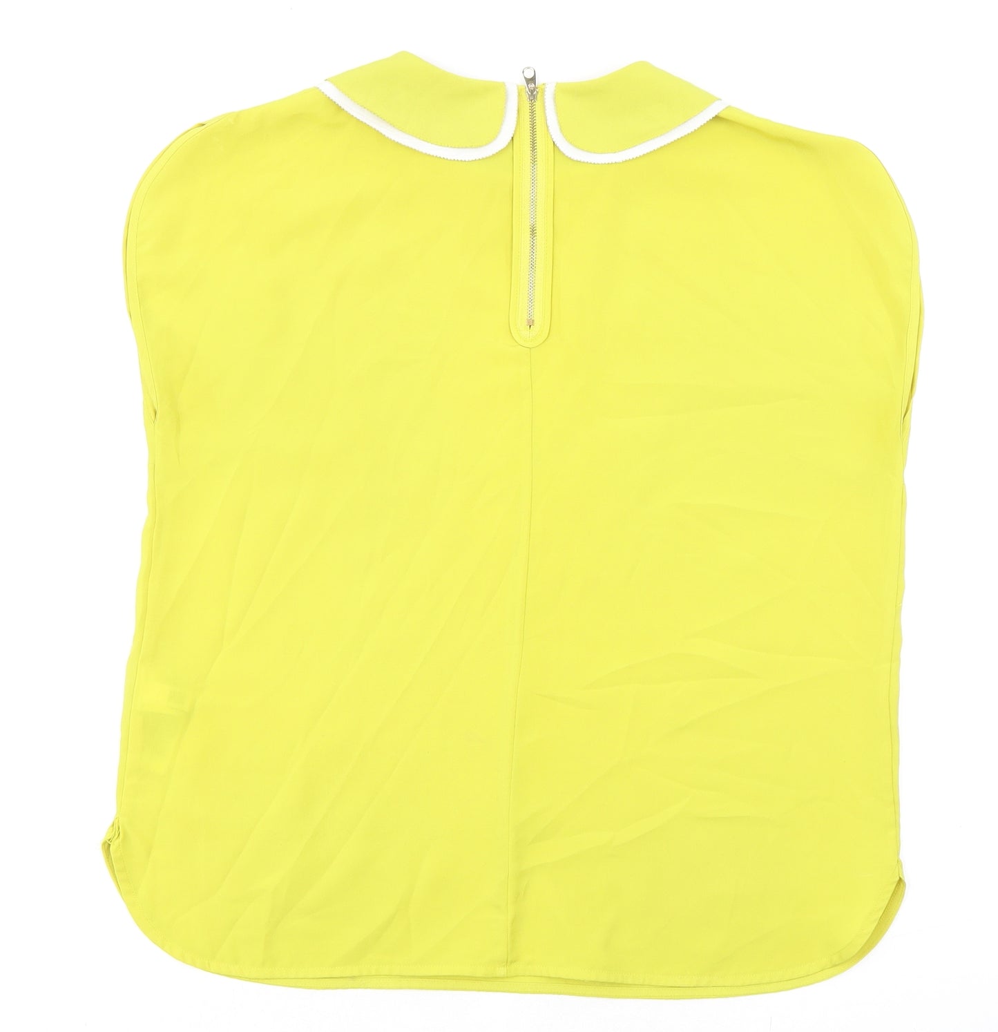 Ted Baker Womens Yellow Polyester Basic Blouse Size L Collared