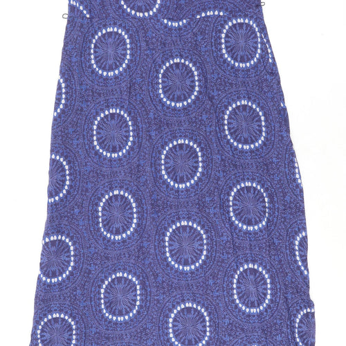 White Stuff Womens Blue Geometric Viscose Maxi Size 12 Round Neck Pullover