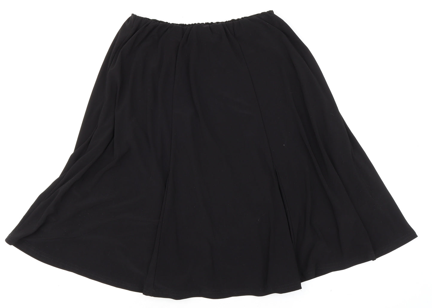 Amber Womens Black Polyester Swing Skirt Size 16 - Size 16-18