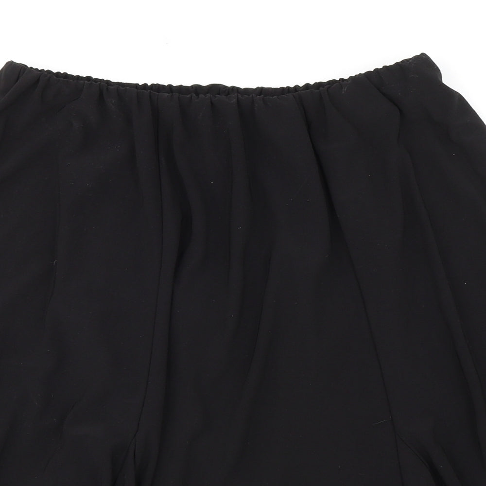 Amber Womens Black Polyester Swing Skirt Size 16 - Size 16-18