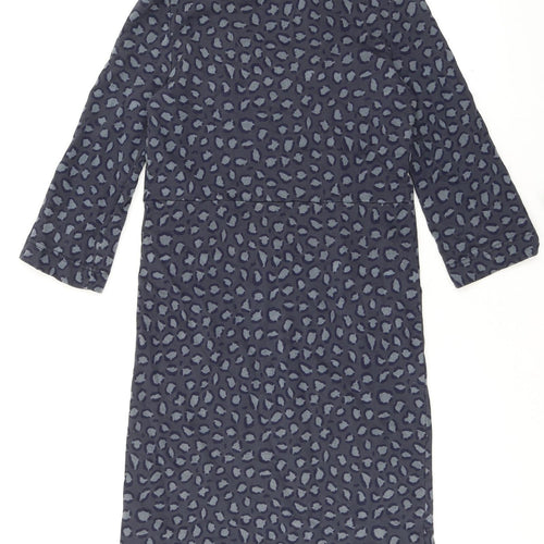 Boden Womens Blue Floral 100% Cotton Jumper Dress Size 8 Boat Neck Pullover