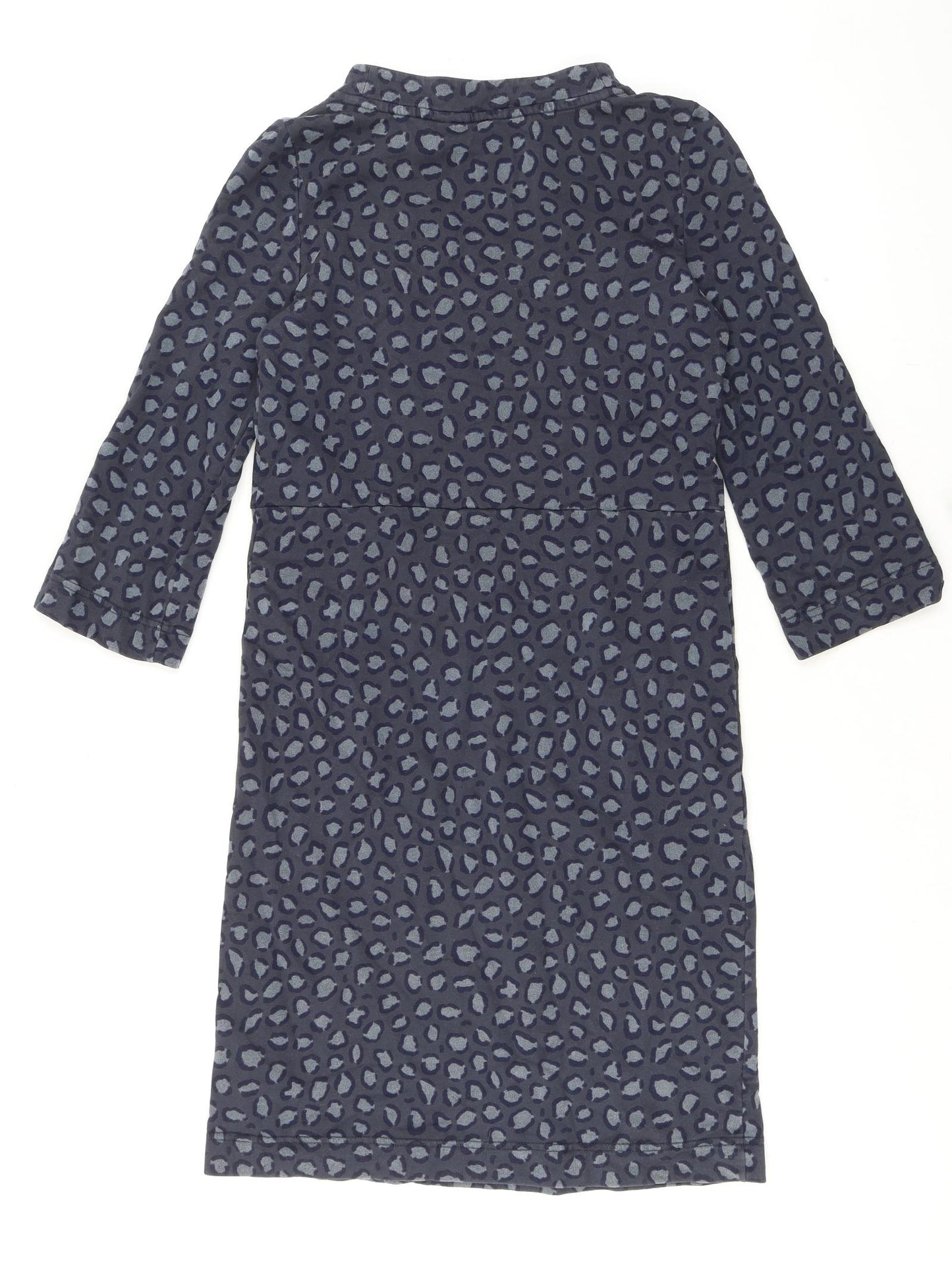 Boden Womens Blue Floral 100% Cotton Jumper Dress Size 8 Boat Neck Pullover