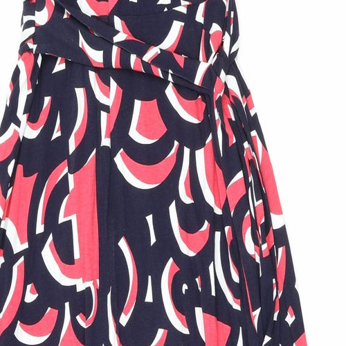 Phase Eight Womens Multicoloured Geometric Polyester Maxi Size 12 Round Neck Zip