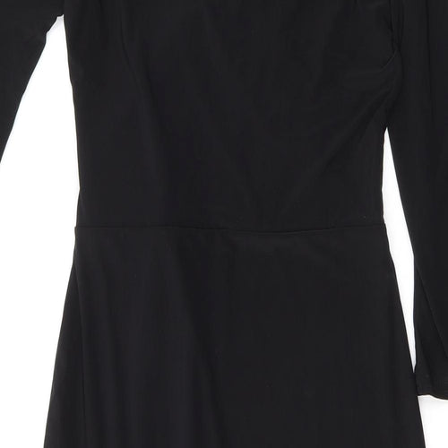Pretty Kitty Fashion Womens Black Polyester Sheath Size 10 V-Neck Pullover