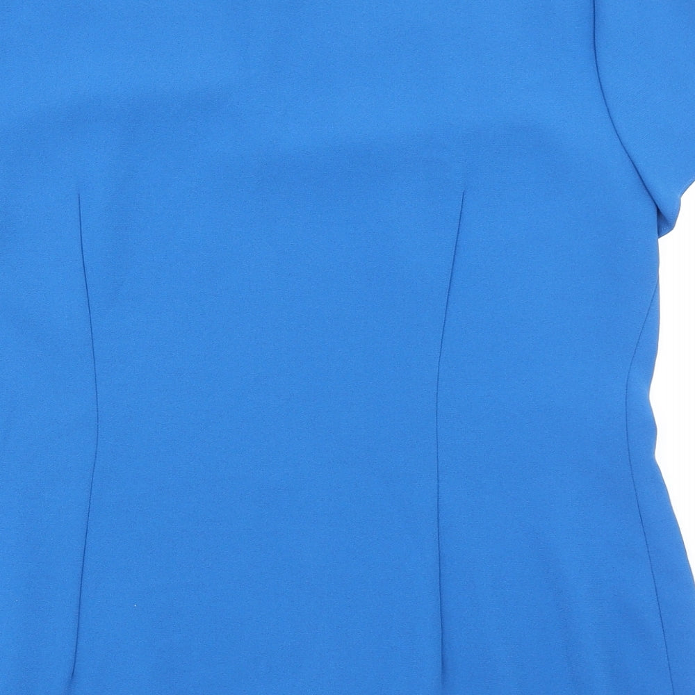 Ted Baker Womens Blue Polyester Basic T-Shirt Size L Round Neck
