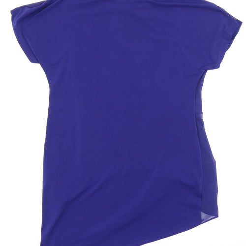 Phase Eight Womens Blue Polyester Tunic T-Shirt Size 8 Round Neck