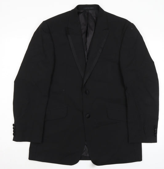Tom English Mens Black Wool Jacket Suit Jacket Size 40 Regular
