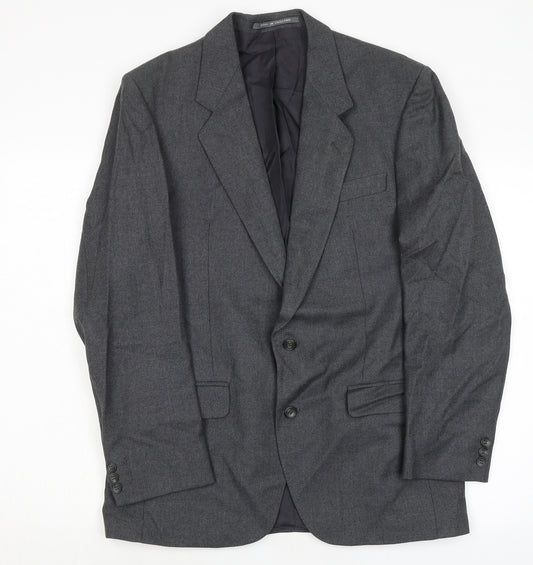 The Label Mens Grey Wool Jacket Suit Jacket Size 40 Regular