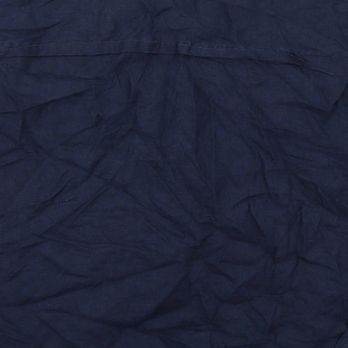 Marks and Spencer Womens Blue Linen Basic Blouse Size 20 V-Neck