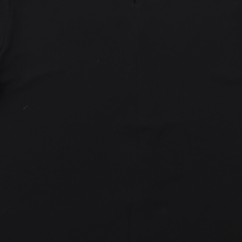 Dorothy Perkins Womens Black Polyester Basic Blouse Size 16 Round Neck