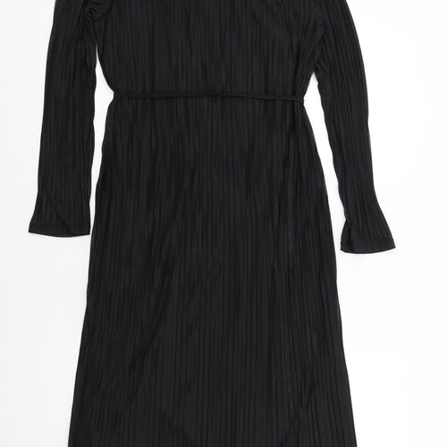 Marks and Spencer Womens Black Polyester Maxi Size 18 Boat Neck Pullover