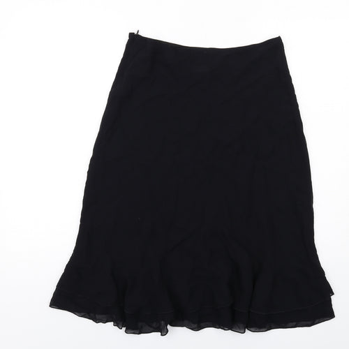Claudia Strater Womens Black Viscose Swing Skirt Size 10 Zip