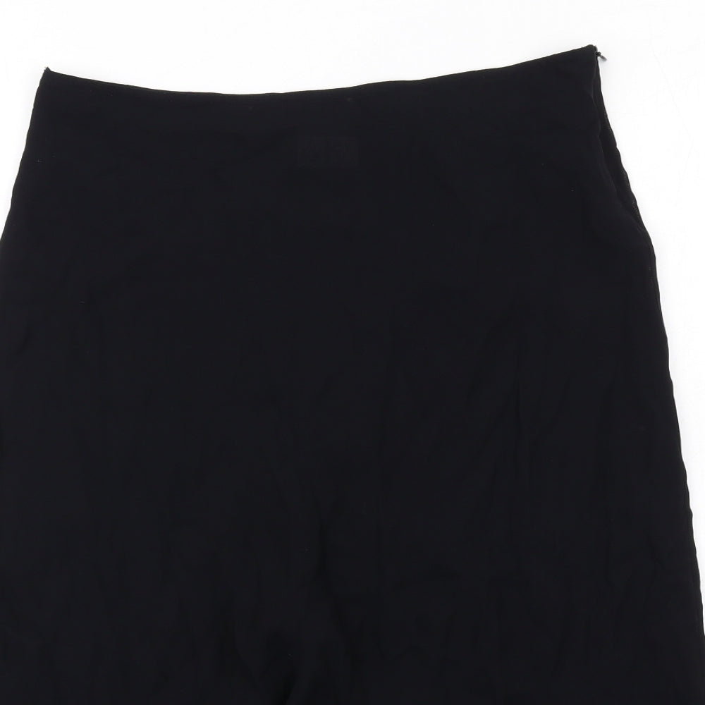 Claudia Strater Womens Black Viscose Swing Skirt Size 10 Zip