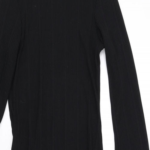 Marks and Spencer Womens Black Polyester A-Line Size 6 Boat Neck Pullover