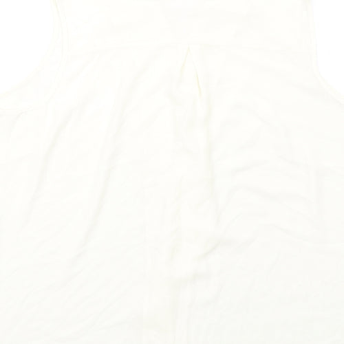 Marks and Spencer Womens Ivory Polyester Basic Tank Size 16 V-Neck