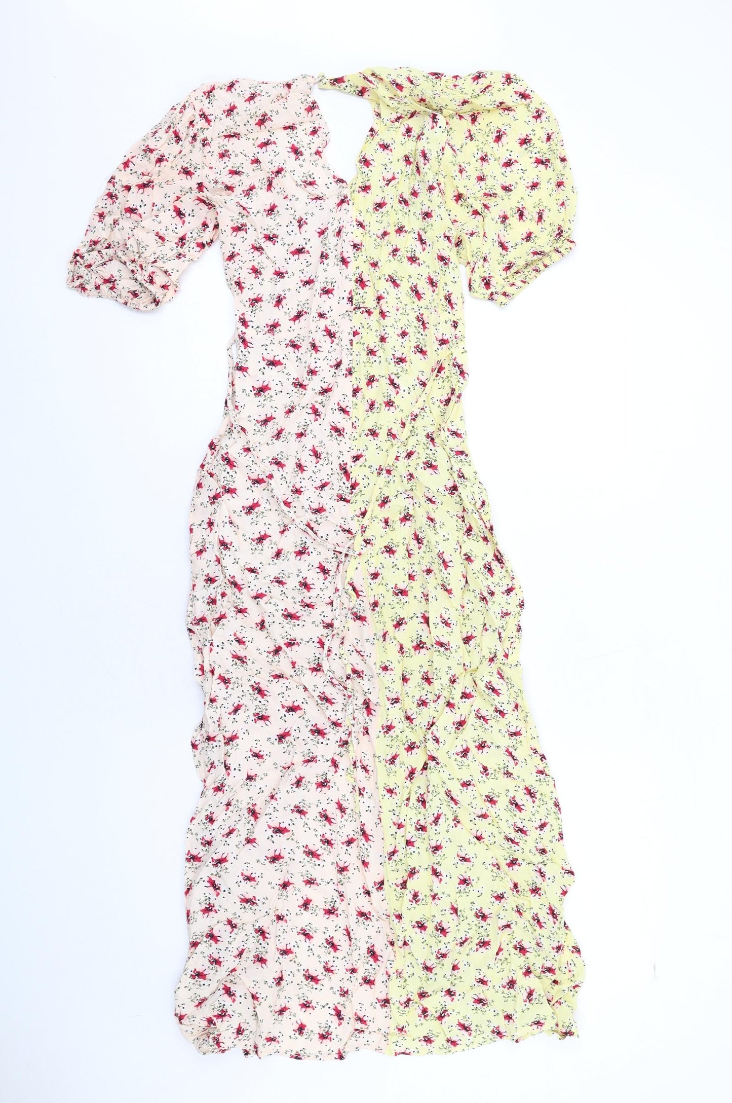 Miss Selfridge Womens Multicoloured Floral Viscose A-Line Size 6 V-Neck Pullover