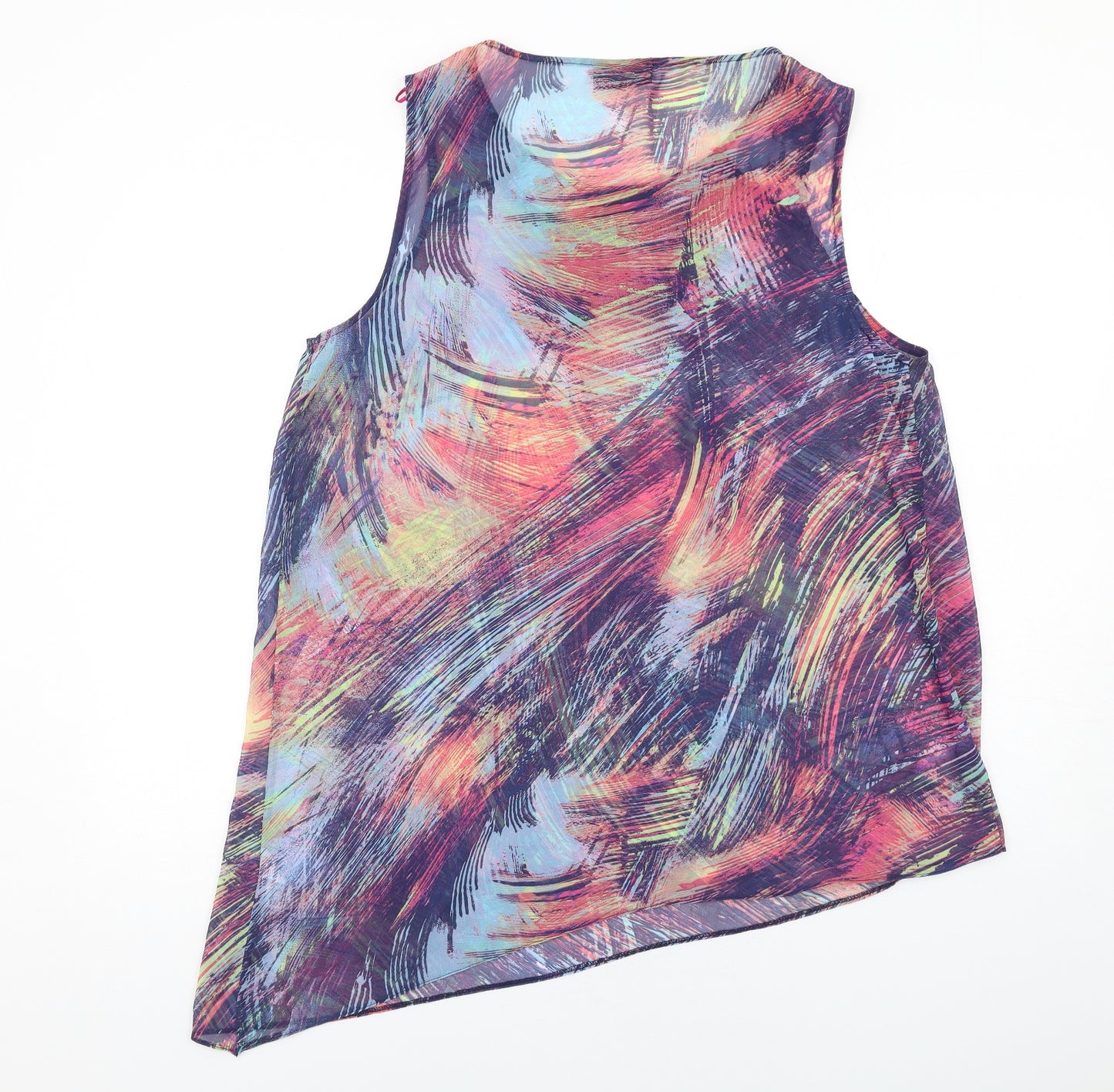 Wallis Womens Multicoloured Geometric Polyester Basic T-Shirt Size 18 Round Neck