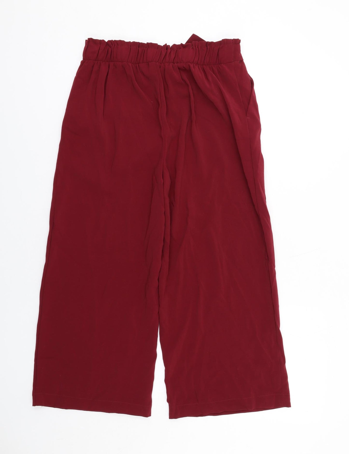 New Look Womens Red Polyester Capri Trousers Size 10 L24 in Regular Tie