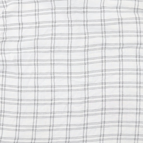 PRETTYLITTLETHING Womens White Check Polyester Basic Button-Up Size 10 Collared