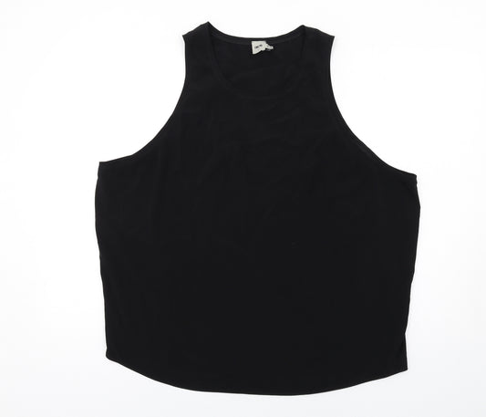 ASOS Womens Black Polyester Basic Tank Size 16 Round Neck