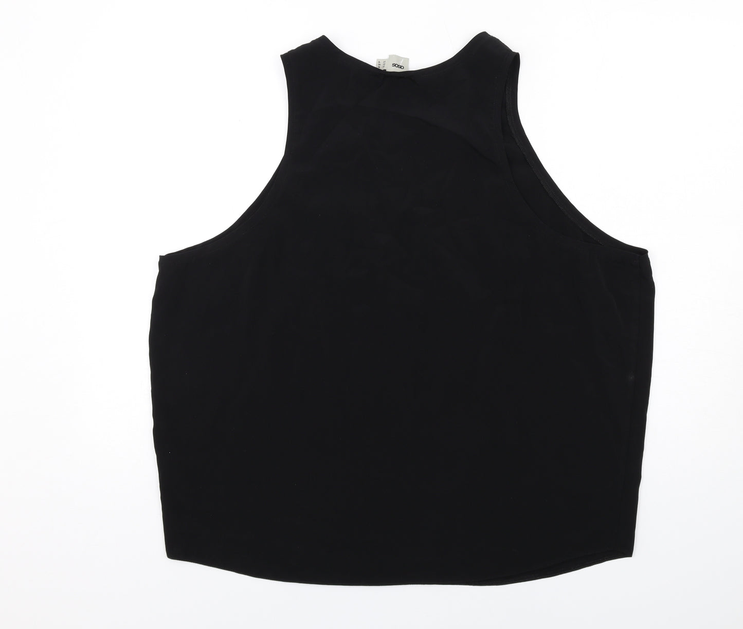 ASOS Womens Black Polyester Basic Tank Size 16 Round Neck