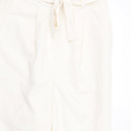 New Look Womens Ivory Polyester Dress Pants Trousers Size 8 L27 in Regular Zip