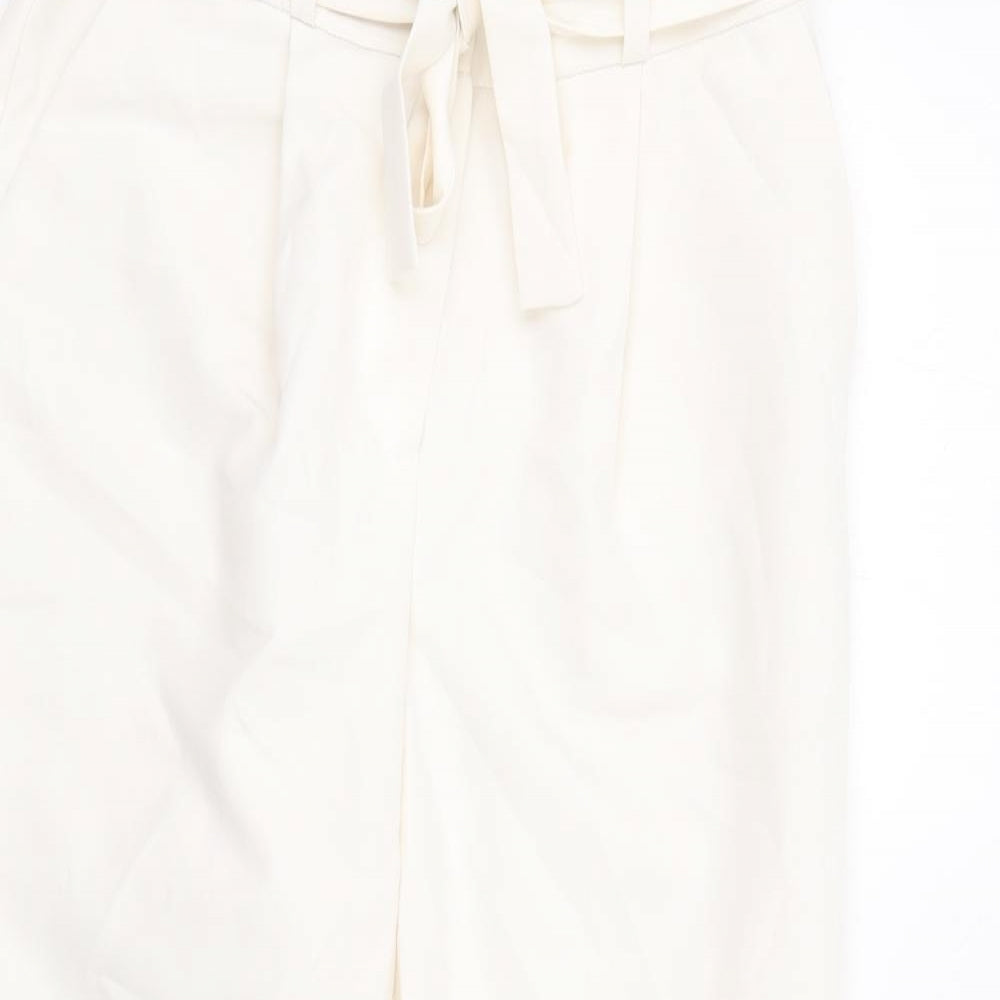 New Look Womens Ivory Polyester Dress Pants Trousers Size 8 L27 in Regular Zip