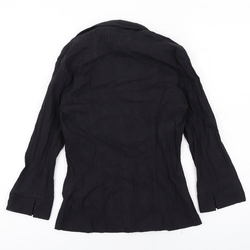 NEXT Womens Black Cotton Basic Blouse Size 12 Collared
