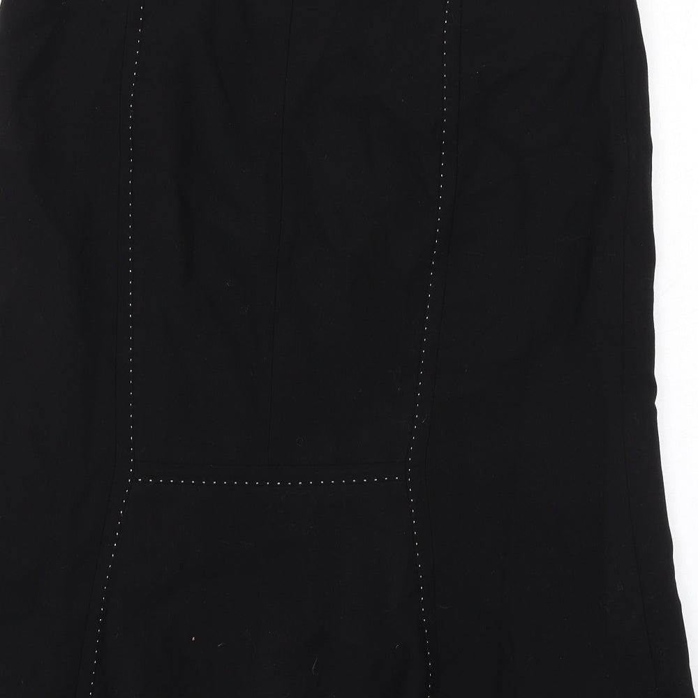 Hobbs Womens Black Wool A-Line Skirt Size 12 Zip