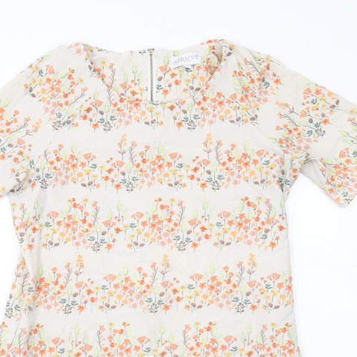 Apricot Womens Multicoloured Floral Polyester A-Line Size 10 Round Neck Zip