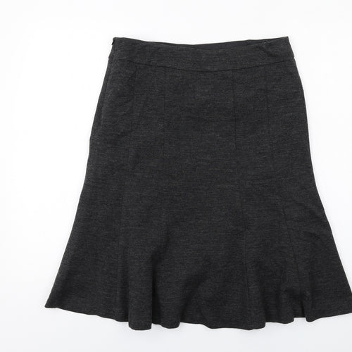 Phase Eight Womens Grey Acrylic Swing Skirt Size 12 Zip