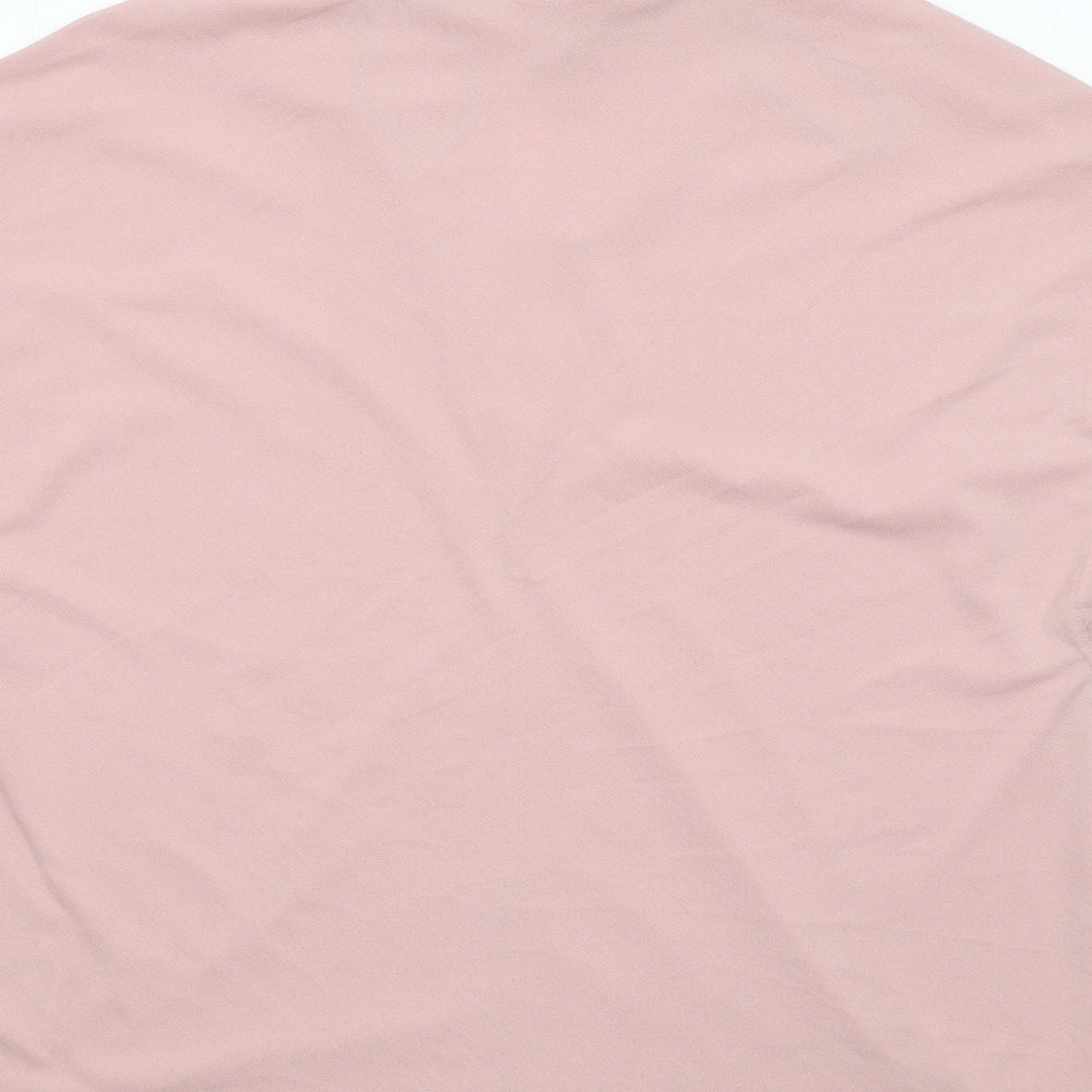 H&M Womens Pink Polyester Basic Blouse Size L V-Neck