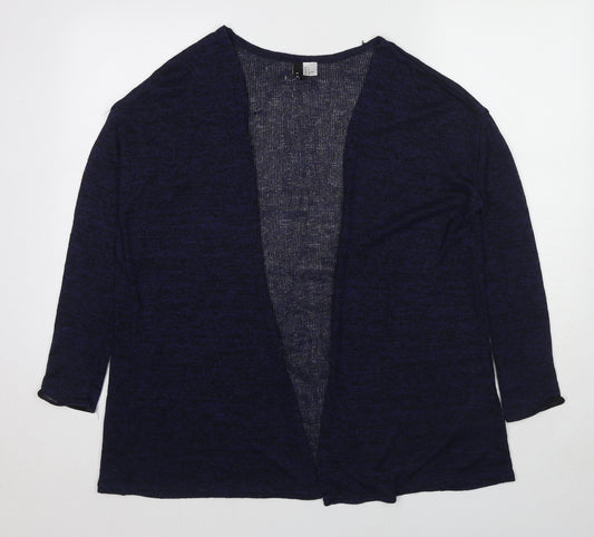 Divided by H&M Womens Blue V-Neck Viscose Cardigan Jumper Size S