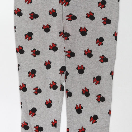Disney Womens Grey Geometric Acrylic Jogger Leggings Size 14 L26 in - Minnie Mouse