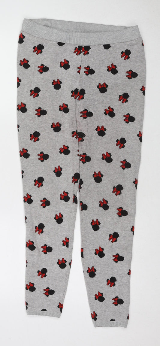 Disney Womens Grey Geometric Acrylic Jogger Leggings Size 14 L26 in - Minnie Mouse