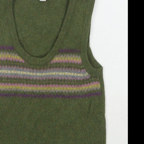 Boden Womens Green Scoop Neck Wool Vest Jumper Size 10