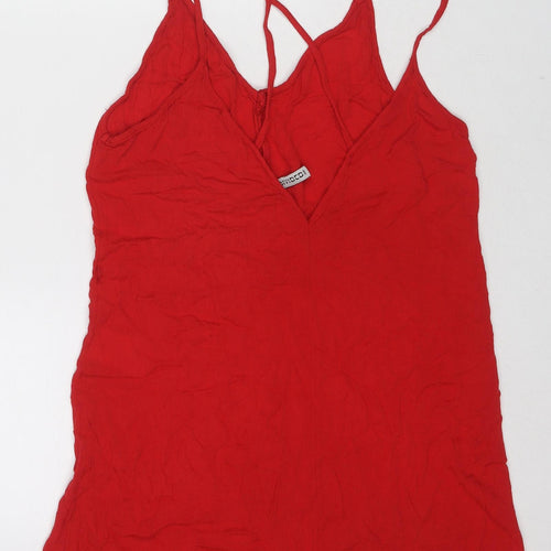 H&M Womens Red Viscose Playsuit One-Piece Size 8 L3 in Pullover