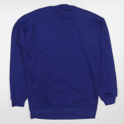 PRETTYLITTLETHING Womens Blue Cotton Pullover Sweatshirt Size S