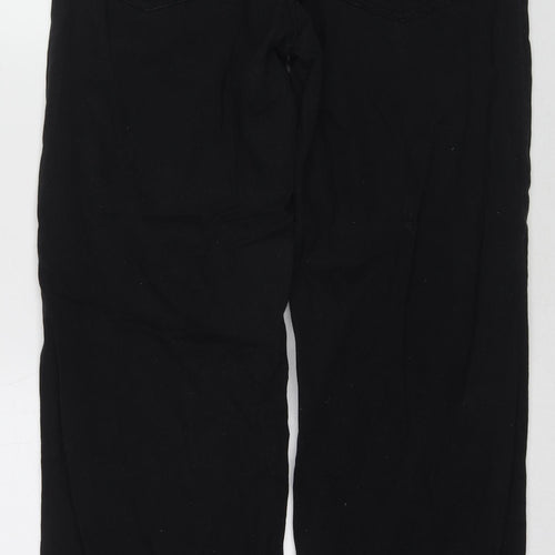 Divided Womens Black Cotton Wide-Leg Jeans Size 12 L30 in Regular Zip