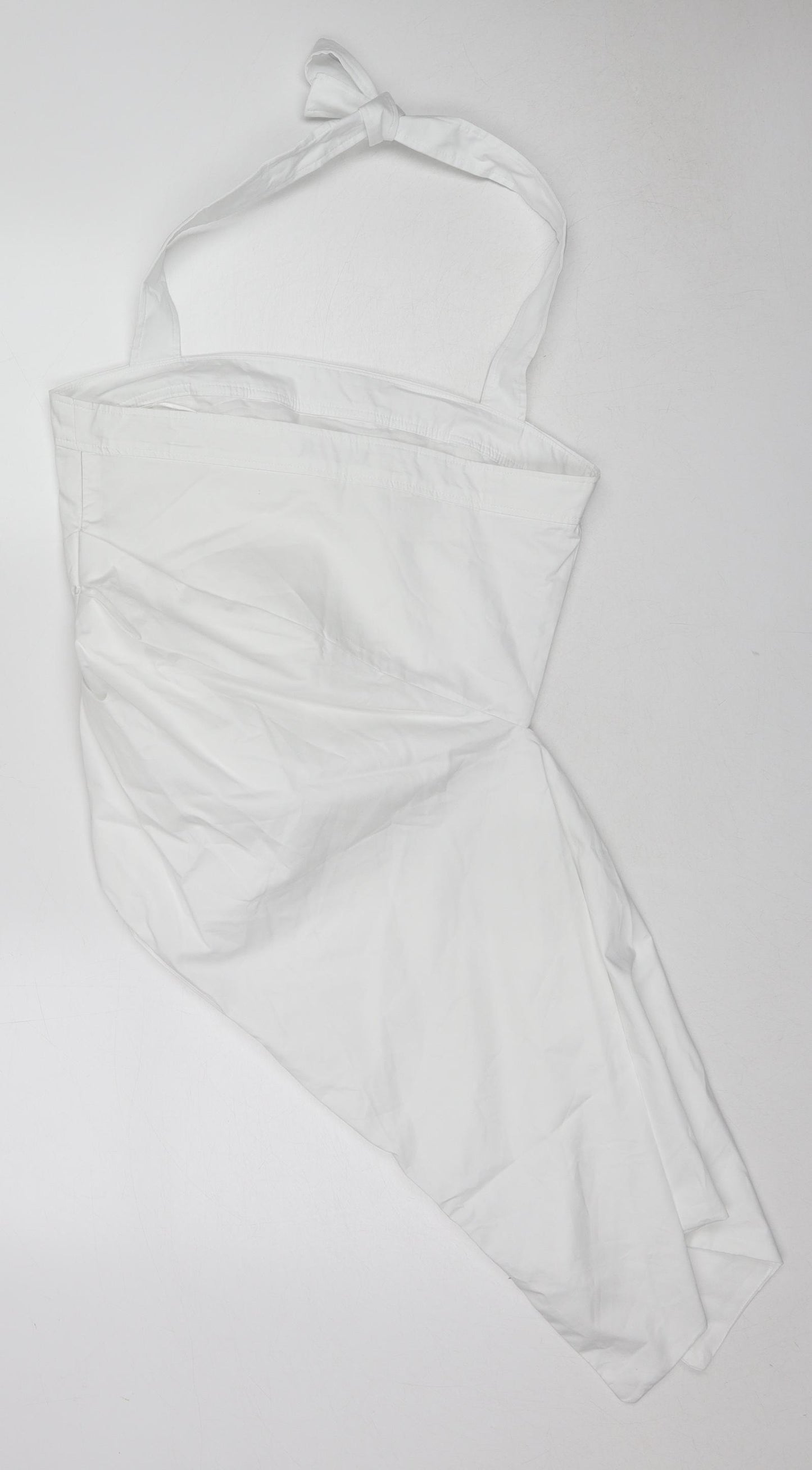 Zara Womens White Cotton Cropped Tank Size L Halter