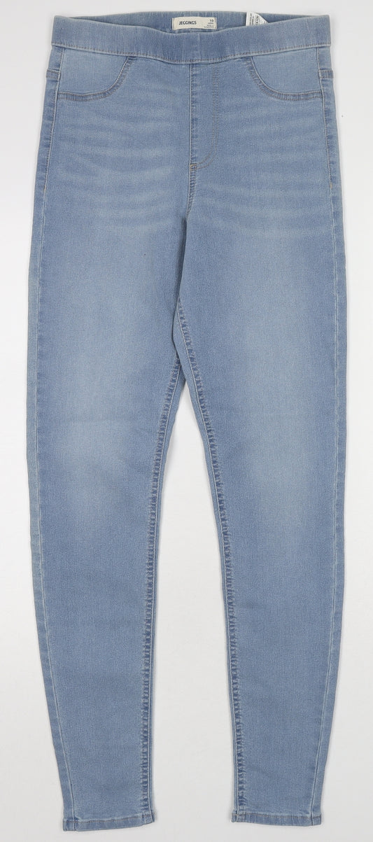Marks and Spencer Womens Blue Cotton Jegging Jeans Size 10 L30 in Regular